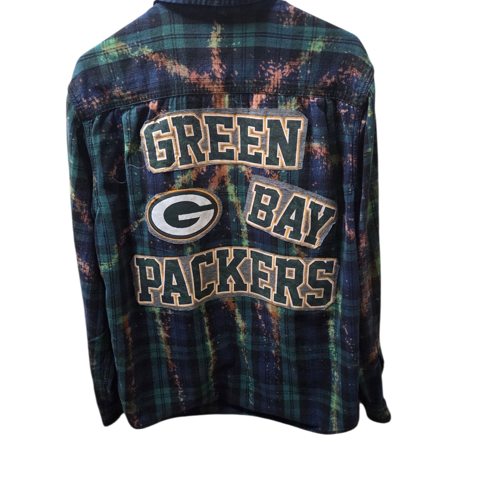 Upcycled George Green Plaid Casual Button Down Shirt